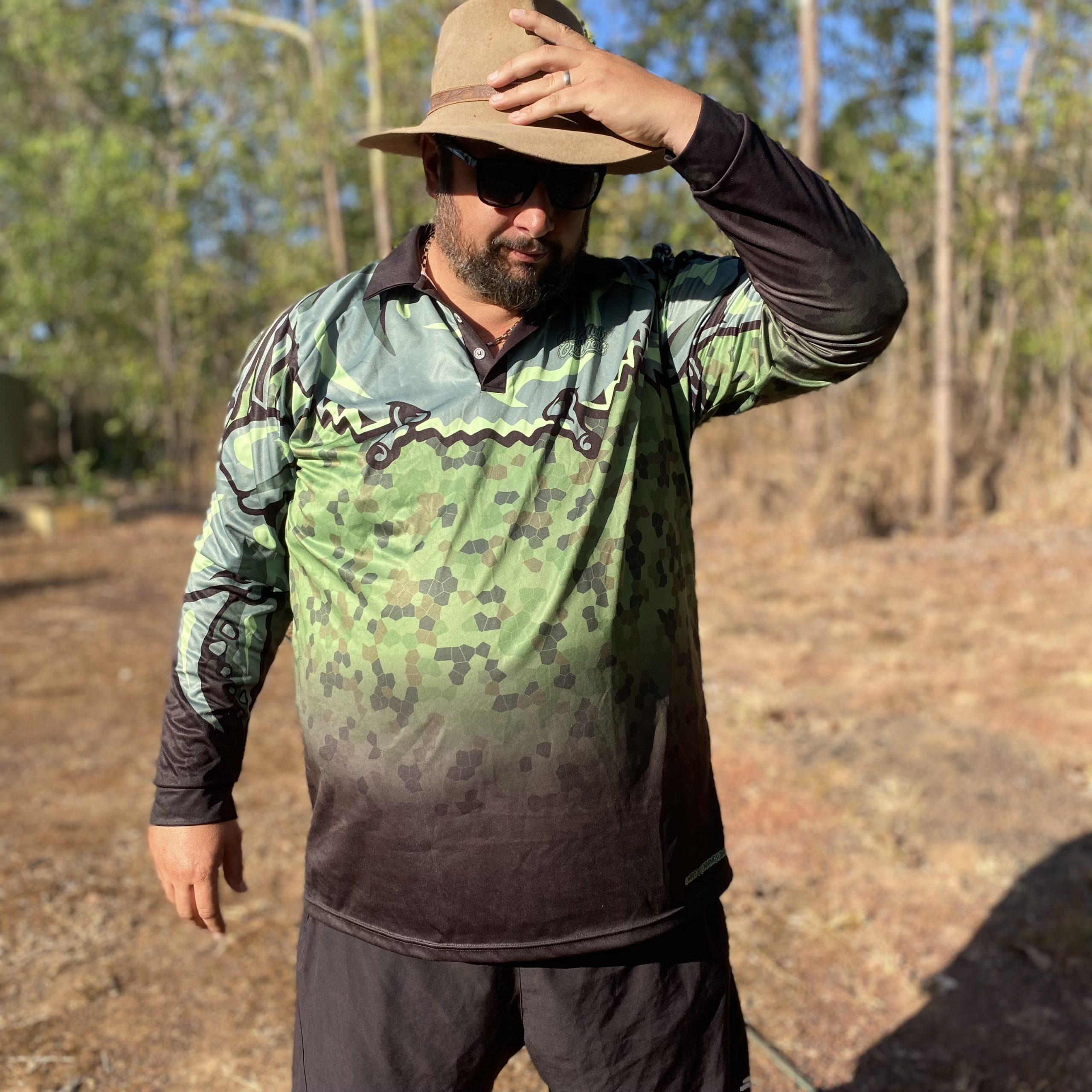 Gulf Mud Crabbers” Fishing Shirt (Green) – Mikey Cunningham